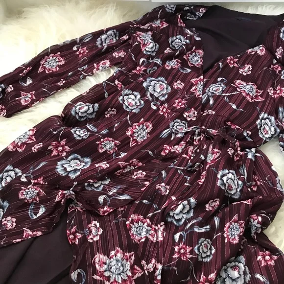 Rachel Rachel Roy Caron Metallic Floral Wrap Dress
